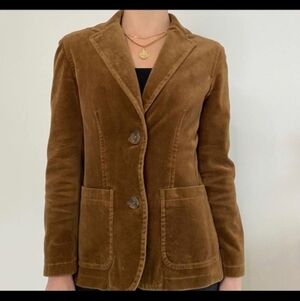 Vintage GAP Women's Brown Velvet Blazer Jacket 6 Academia Professor